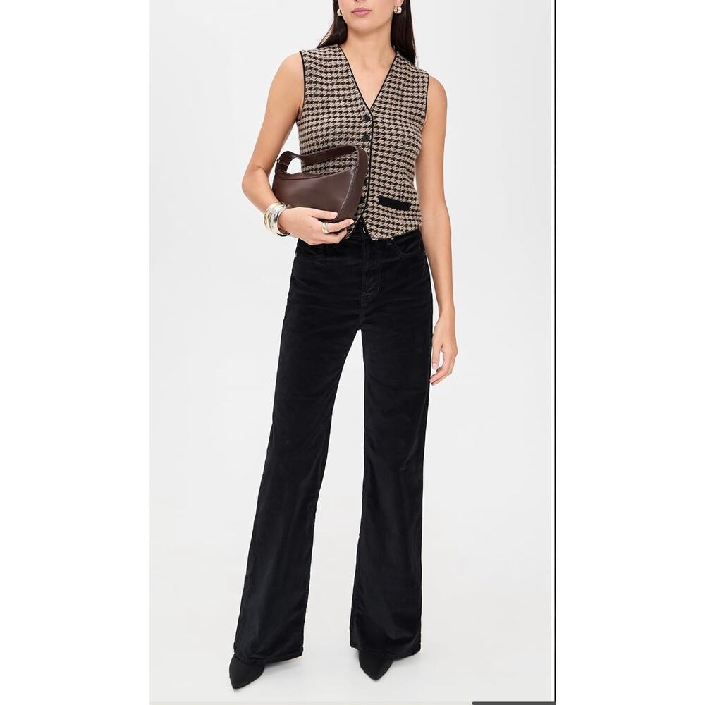 NEW Veronica Beard Taylor High Rise Velvet Jeans Black Size 28 - Picture 5 of 10